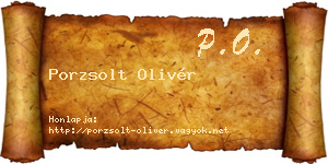 Porzsolt Olivér névjegykártya