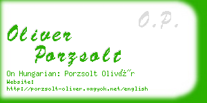 oliver porzsolt business card